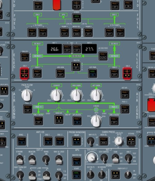 Airbus A320 Cockpit Poster Overhead detail