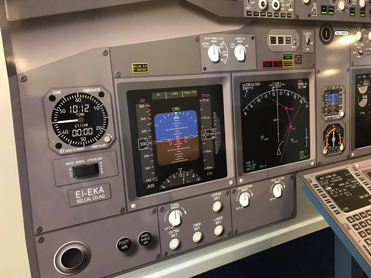 Cockpit Procedure Trainer Main Instrument Panel Close-up